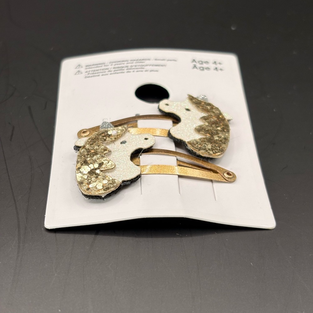 Gold Unicorn Hair Clips